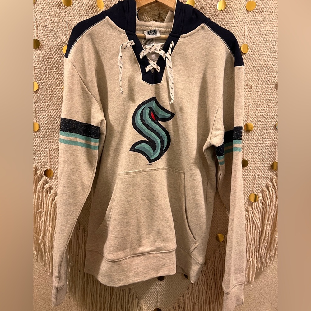 NHL Beige and Navy Women's Hoodie